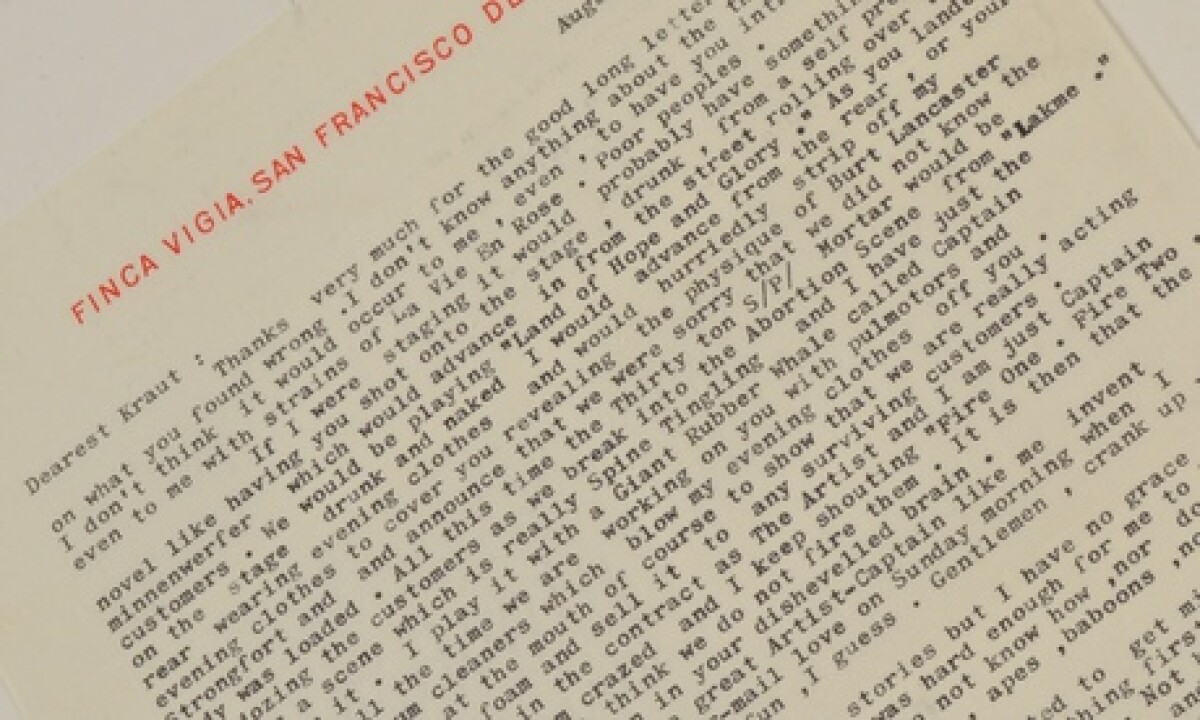 Ernest Hemingway letter to 'dearest Kraut' Marlene Dietrich to be sold - adebiportal.kz